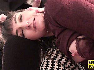 Fingerfucked gimp cockslut penalized by her maledom