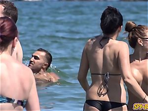 huge boobies amateur stripped to the waist insane teens spycam Beach flick