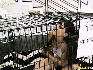 caged Olivia kinkier cunt pulverized pouch deep